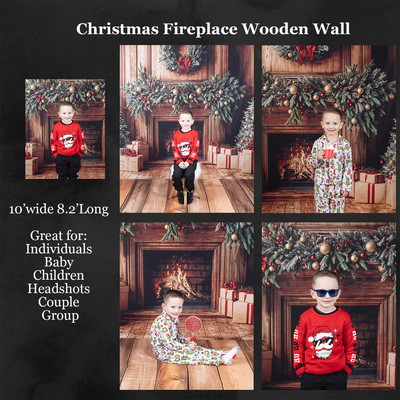 christmas fireplace wood wall