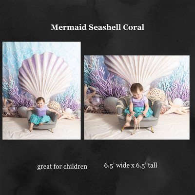 mermaid seashell coral
