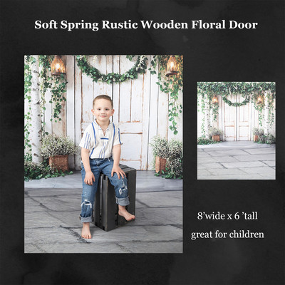 spring rustic wooden floral door